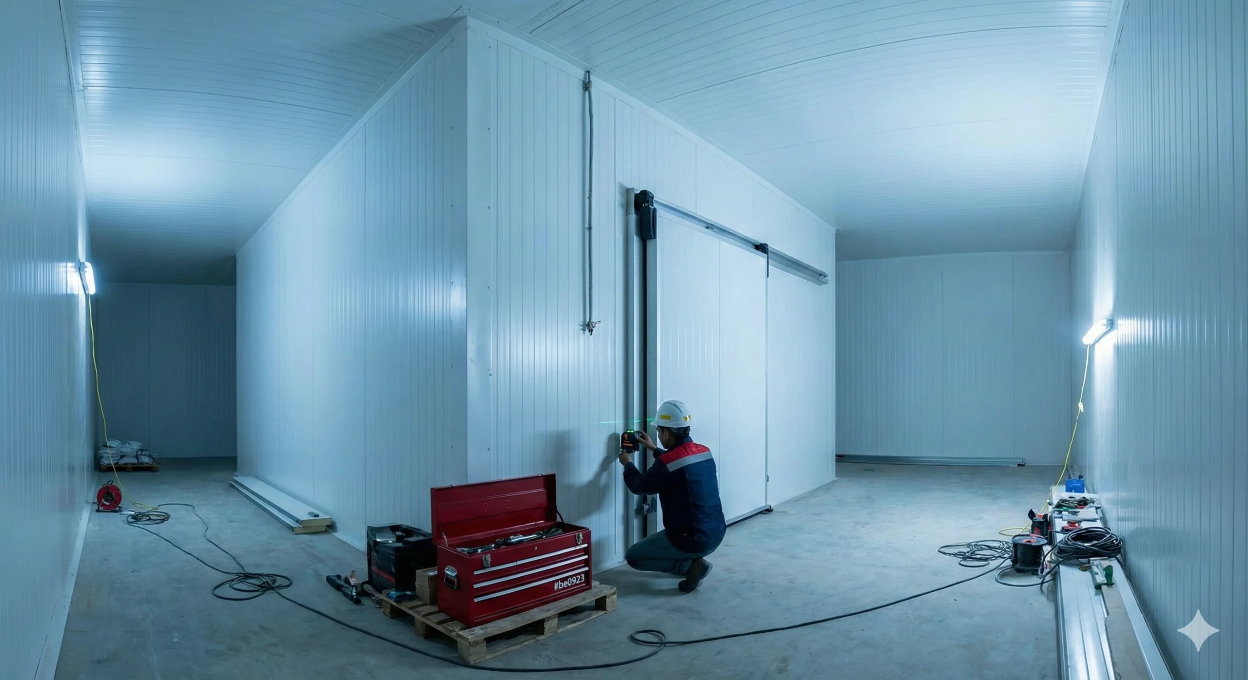 Proses pemasangan cold storage menggunakan sandwich panel PU atau PIR oleh Multi Karya Panelindo