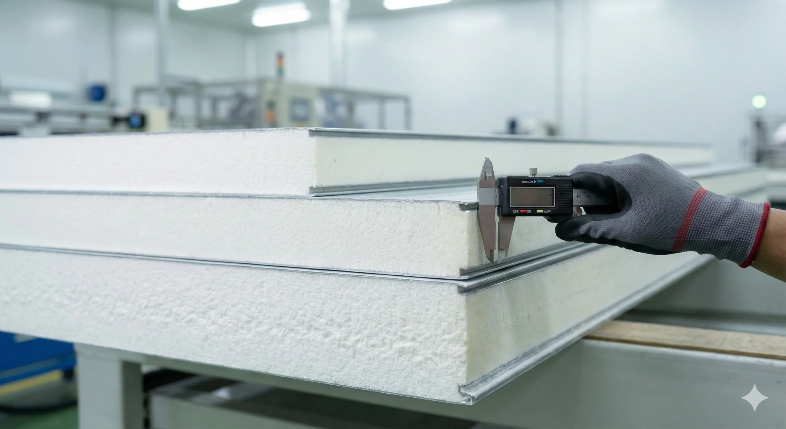 Detail ketebalan panel PU PIR untuk cold storage yang digunakan Multi Karya Panelindo